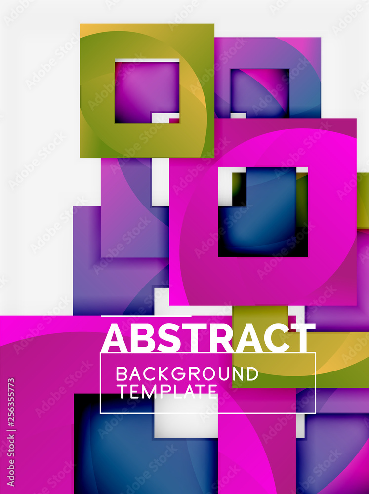 Fototapeta premium Background abstract squares, geometric minimal template