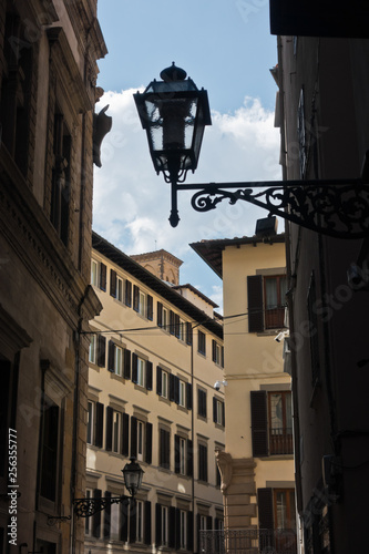 Romantic alley with decorative lanterns at downtown of Florence in Tuscany, Italy © banepetkovic
