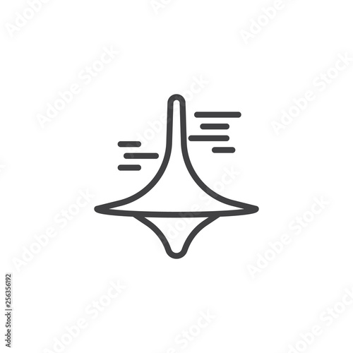 Baby spinning toy line icon. linear style sign for mobile concept and web design. baby whirligig toy outline vector icon. Humming top symbol, logo illustration. Pixel perfect vector graphics