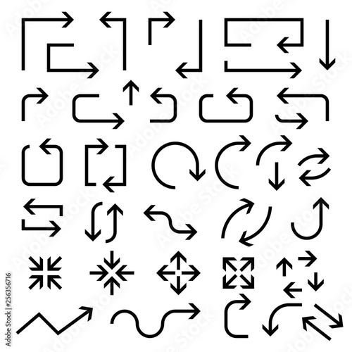 Black arrows. Set of symbols
