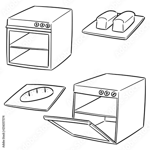 vector set of oven