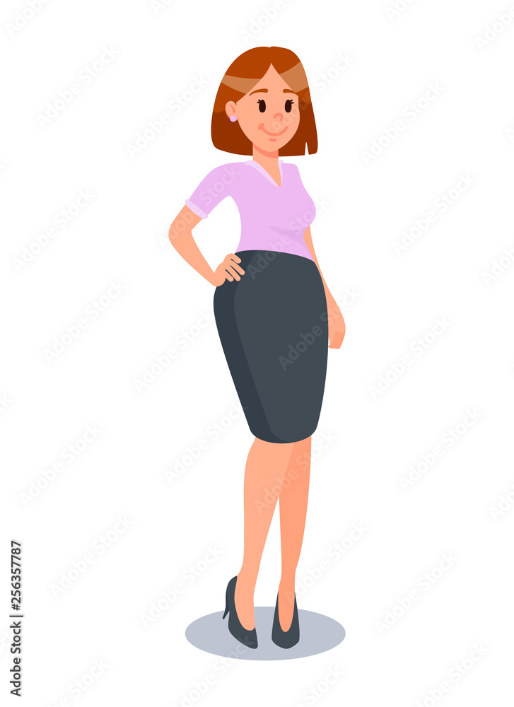 Businesswoman in Formal Clothes Flat Illustration Businesswoman in Formal Clothes Flat Illustration