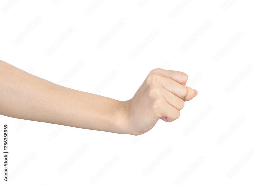 Female hand with manicure gesture Female hand with manicure gesture