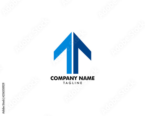 T letter and arrow up vector logo
