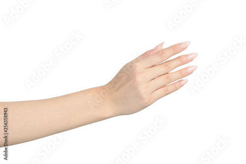 Female hand with manicure gesture