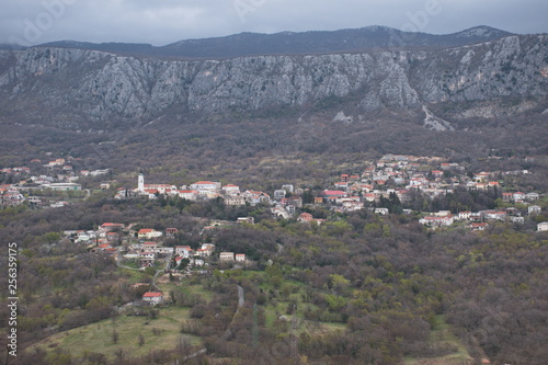 Panoramic view of Bribir town in the bottom of the mountain, Croatia © Vedrana