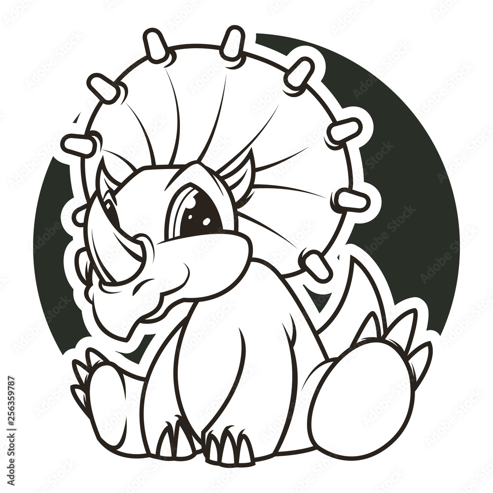 funny dinosaur black and white vector illustration funny dinosaur black and white vector illustration