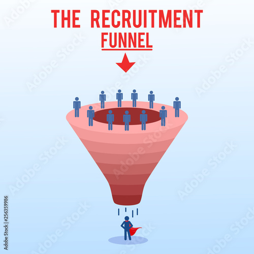 Recruitment Funnel, Process Vector Illustration