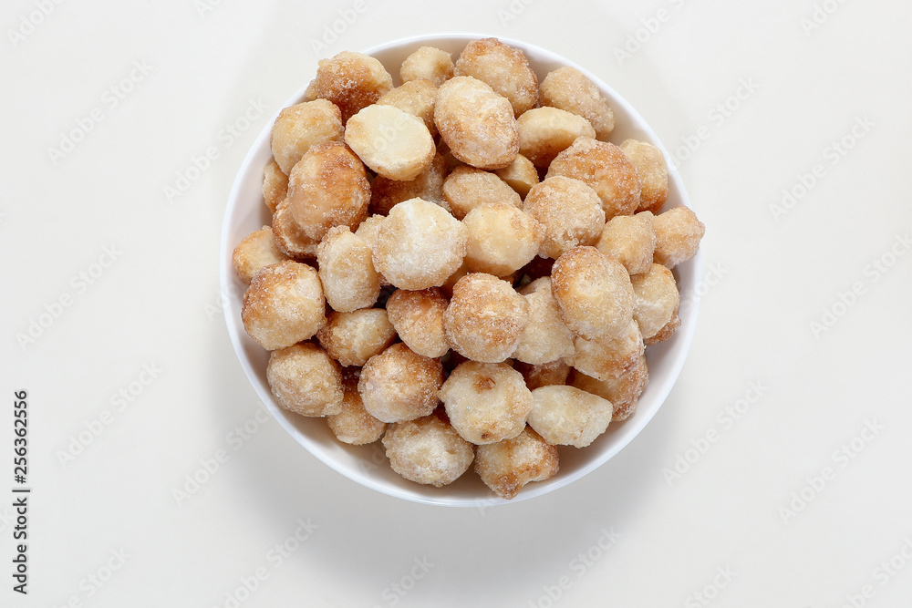 Snack nut food in a white bowl Snack nut food in a white bowl