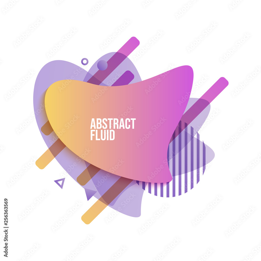 Abstract liquid shape. Fluid design. Isolated gradient waves with geometric lines, dots. Vector illustration Abstract liquid shape. Fluid design. Isolated gradient waves with geometric lines, dots. Vector illustration