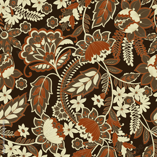 Floral vector illustration in damask style