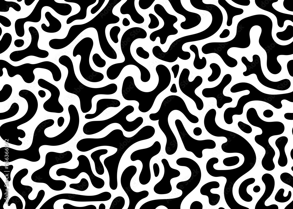 black and white modern camouflage seamless pattern. vector background illustration for web, fashion, surface design