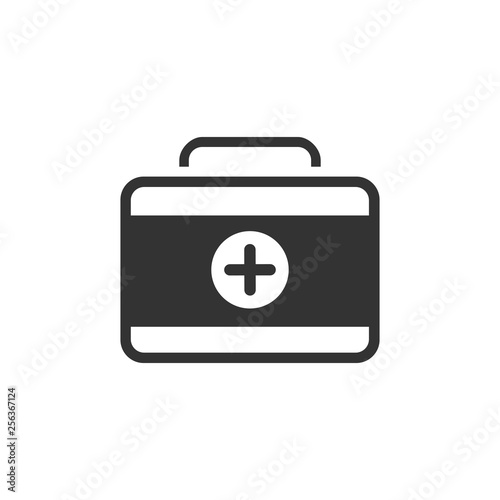 Medicine briefcase icon. Isolated vector illustration