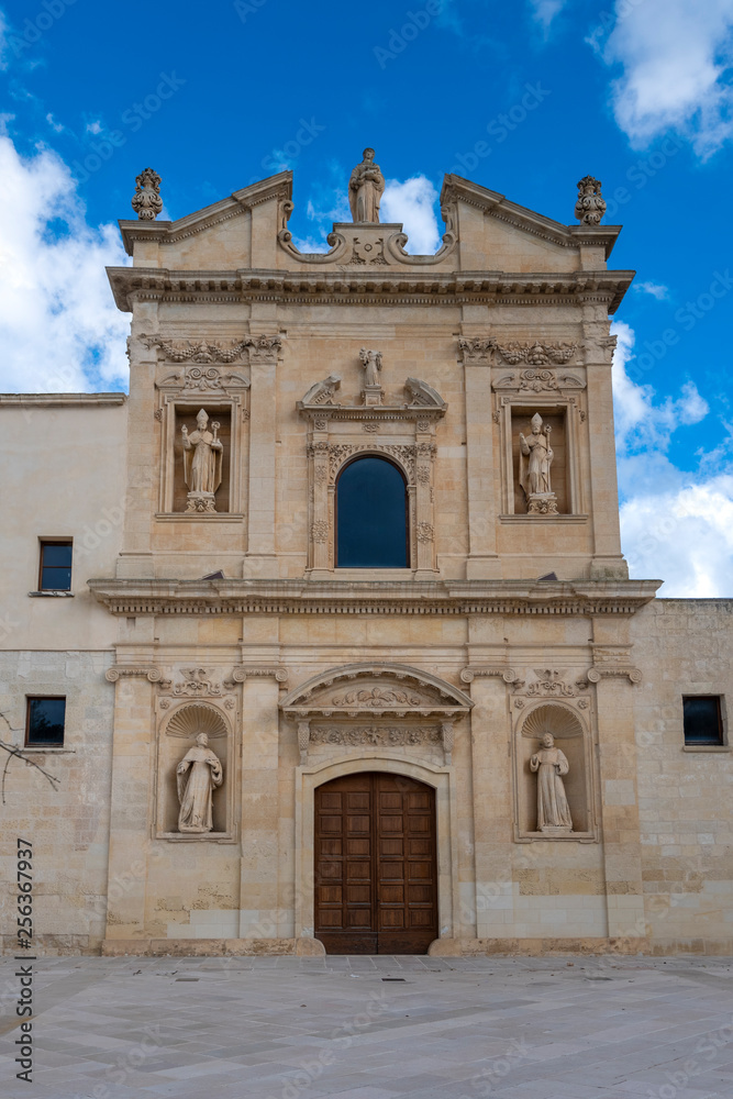 Church (Chiesa) Santa Maria di Ogni Bene and women monastery Convento degli Agostiniani in Lecce, Puglia, Italy. A region of Apulia