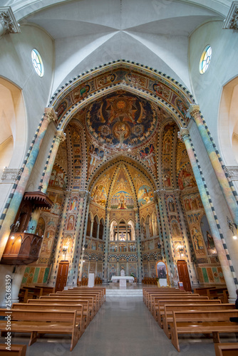 Lecce  Puglia  Italy - Inside interior of the church Parish of St. Anthony of Fulgentius  Chiesa Sant Antonio a Fulgenzio . Amazing beautiful painted ceiling