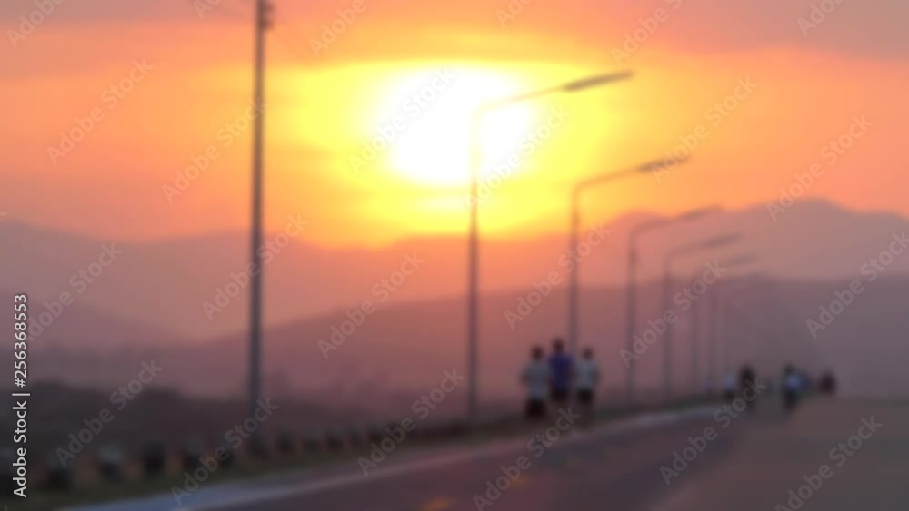 Running and ride bicycle for health on exercise. Running and ride bicycle for health on exercise.