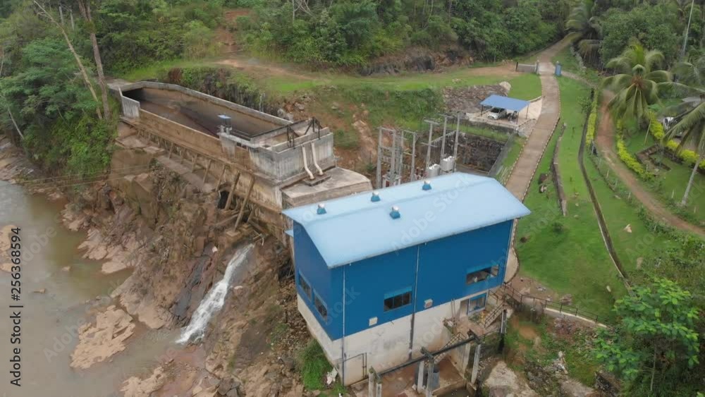Small hydropower plant in Asia in the forest of Sri Lanka Stock ビデオ