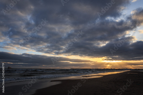 beach and sea in winter