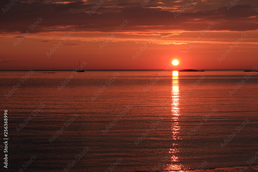 Tramonto sulla spiaggia di Bleik, Andøya island, Vesterålen, Norway