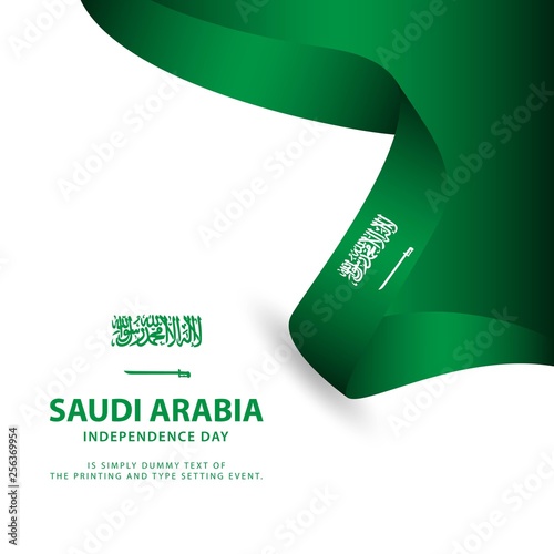 Saudi Arabia Independence Day Flag Vector Template Design Illustration