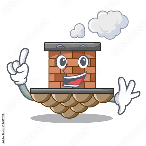 Finger brick chimney next the cartoon roof