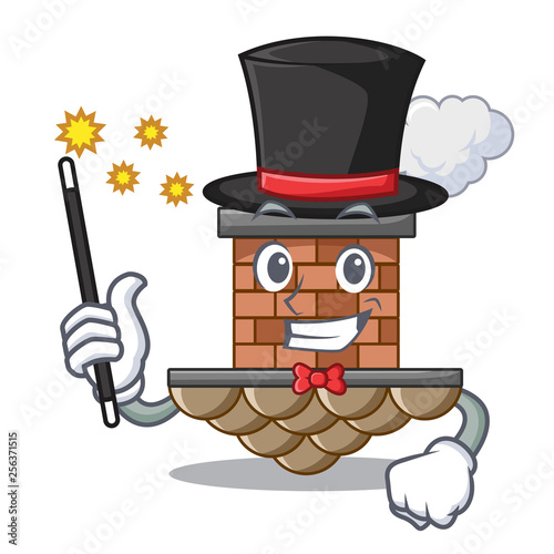 Magician brick chimney next the cartoon roof