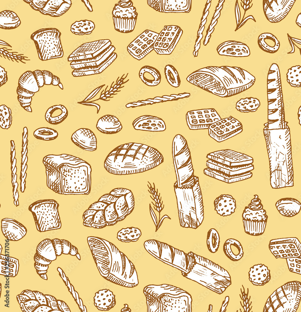 seamless pattern with food 