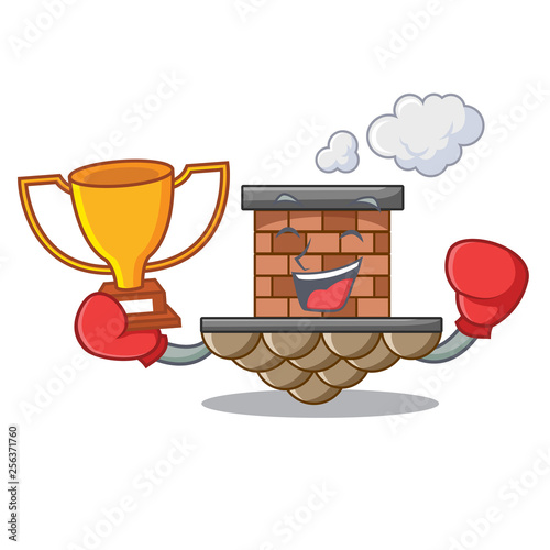Boxing winner brick chimney next the cartoon roof