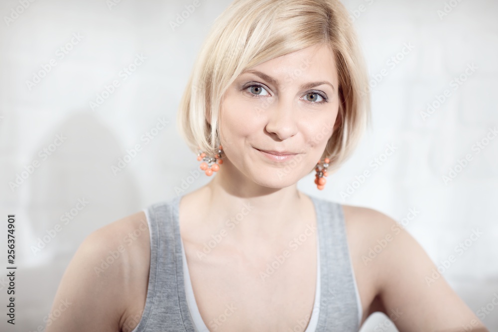 Closeup portrait of blonde woman Closeup portrait of blonde woman