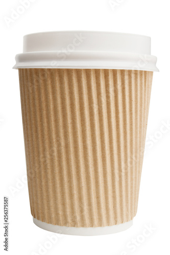 Wallpaper Mural Closeup of cardboard takeaway coffee cup with plastic cap isolated on white background Torontodigital.ca