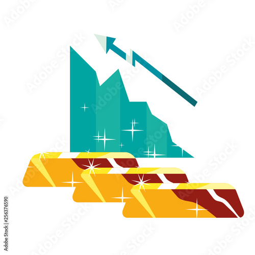 business chart gold bars