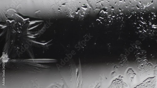 cool frosty pattern on dark glass