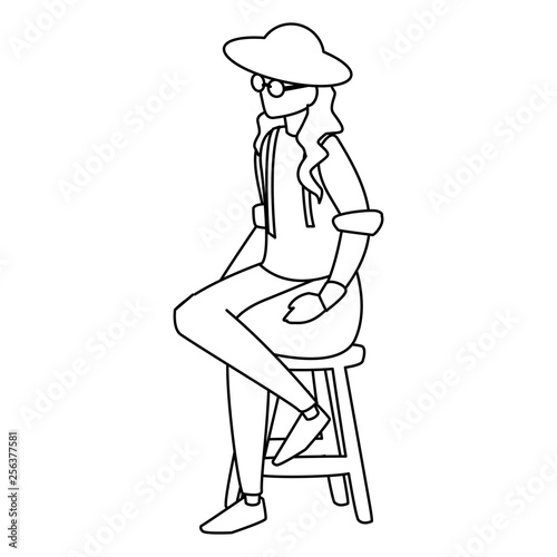 musician classic with hat and sunglasses avatar character
