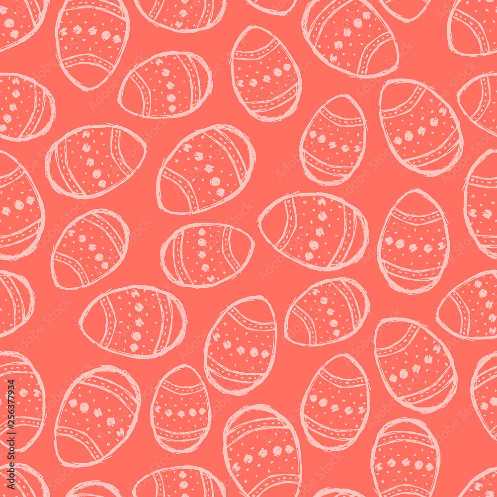 Seamless pattern with hand drawn Easter eggs Seamless pattern with hand drawn Easter eggs