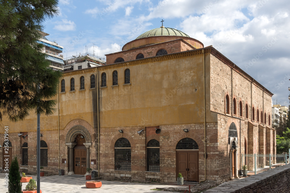 Аntique Byzantine Orthodox Hagia Sophia Cathedral in the center of city of Thessaloniki, Central Macedonia, Greece