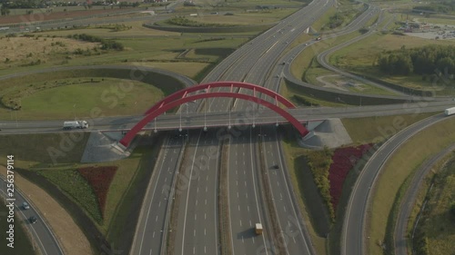 Wallpaper Mural Aerial drone shot of bridge over highway junction Torontodigital.ca