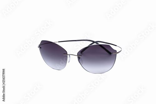 sunglasses with gray lenses isolated on white background