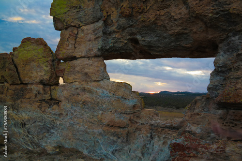 Abstract Rock formation aka window at Isalo national park, Madagascar
