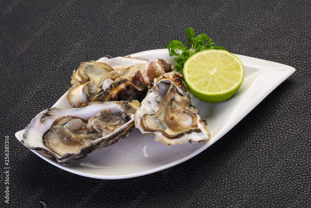 Oysters with lime and parsley Oysters with lime and parsley