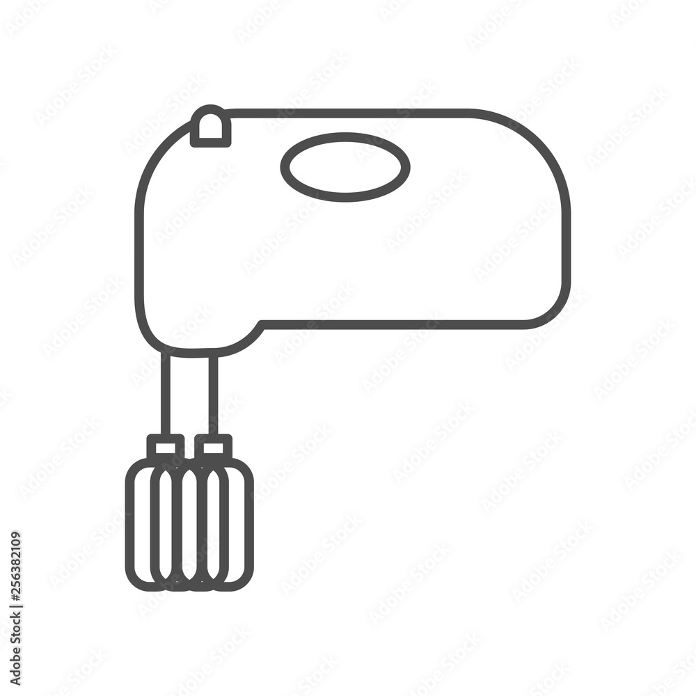 electric kitchen mixer icon. vector outline illustration on white background electric kitchen mixer icon. vector outline illustration on white background