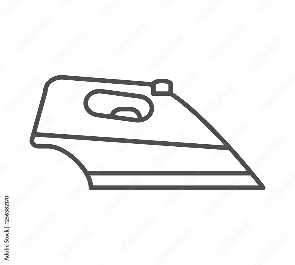 iron icon. vector outline illustration on white background iron icon. vector outline illustration on white background