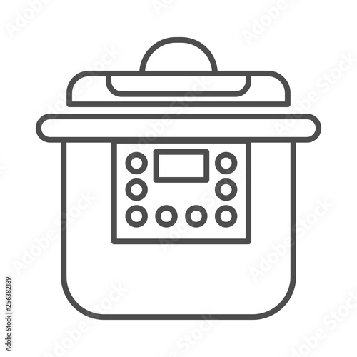 multicooker icon. vector outline illustration on white background