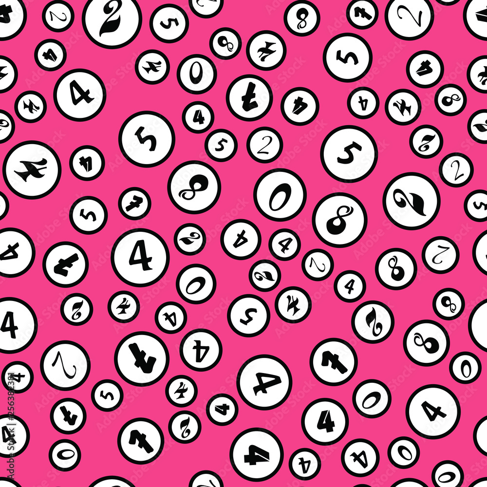 Numbers and circles education, school concept. Seamless vector EPS 10 pattern. Flat style Numbers and circles education, school concept. Seamless vector EPS 10 pattern. Flat style