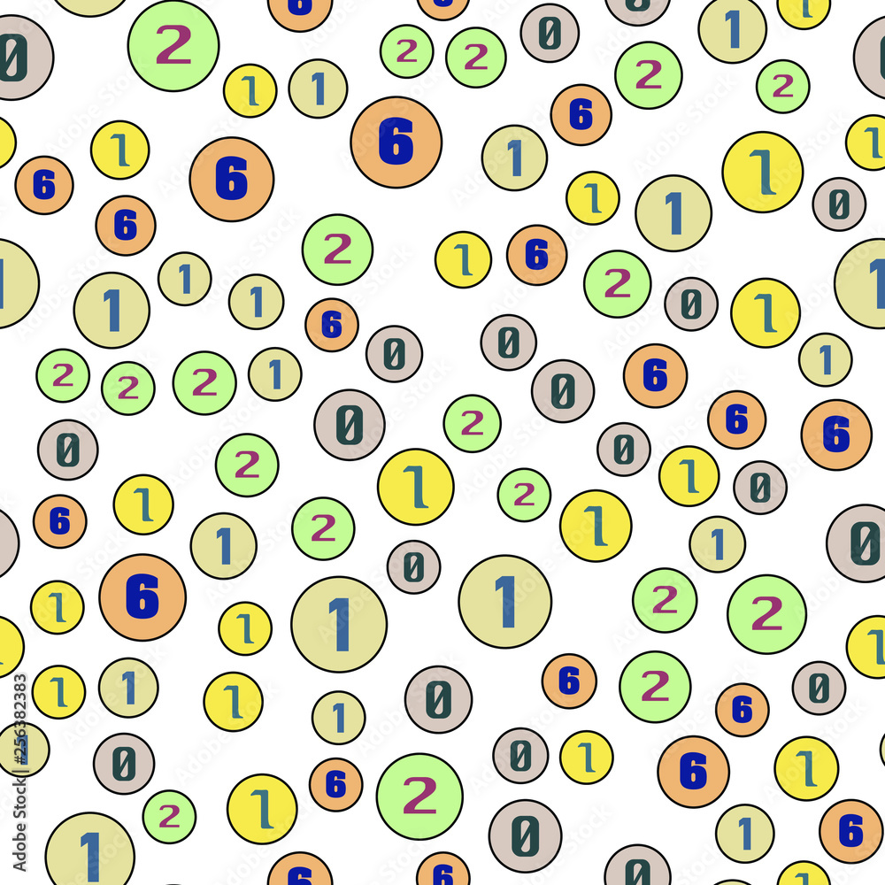 Numbers and circles education, school concept. Seamless vector EPS 10 pattern. Flat style Numbers and circles education, school concept. Seamless vector EPS 10 pattern. Flat style