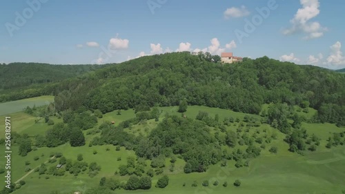 Germany - Drone flight on castle Ramsberg at Donzdorf photo