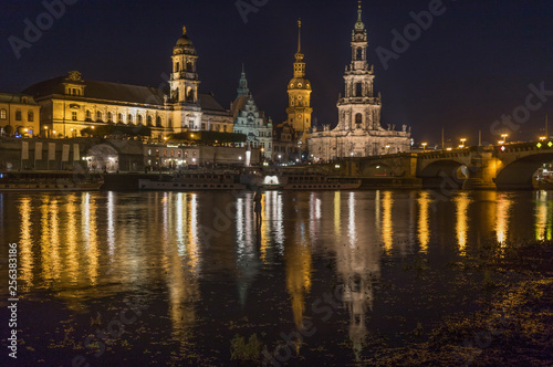 Dresden, Germany - the Elbe River cuts Dresden in two halves, and its one the main landmarks of the city, offering a large number of amazing views. Here in particular the Old Town and Augustus Bridge © SirioCarnevalino