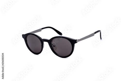 Sunglasses with gray glasses on an isolated white background