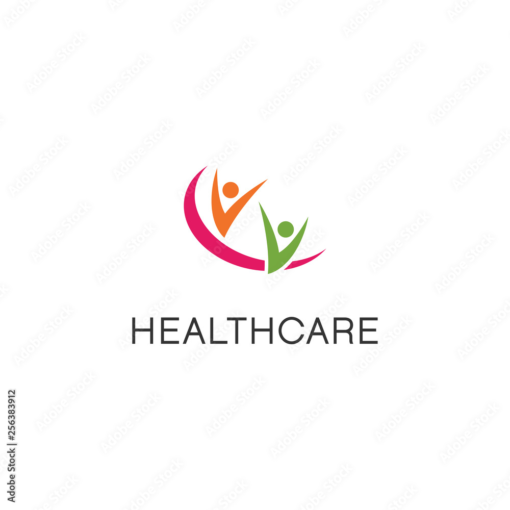 people care, healthcare logo design vector