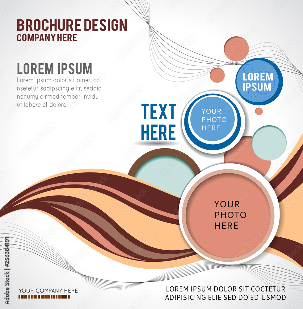 Fototapeta premium Illustrated colorful layout with abstraction. Magazine cover, business brochure template.