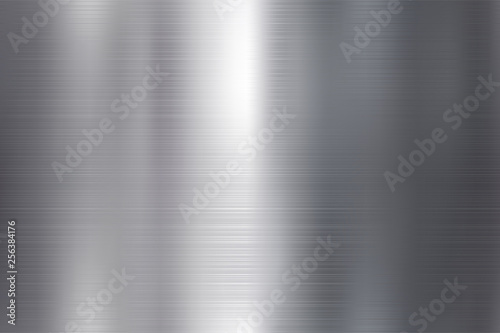Seamless brushed metal texture. Vector steel background with scratches. photo